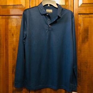 PGA Long Sleeved Blue Golf Shirt, Moisture Wicking, SPF 50, NWT, Small